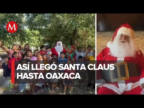 David se disfraza de Santa Claus para llevar juguetes a comunidades marginadas de Oaxaca