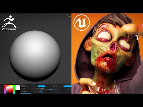 Sculpting a cute ZOMBIE from a Sphere | Timelapse