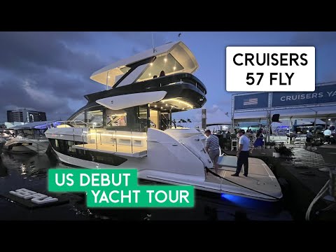 2025 Cruisers Yachts 57 Fly US Debut Walkthrough Tour