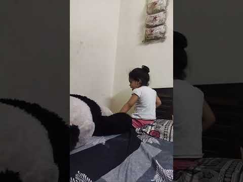 ikshita vs panda 🐼🐼🐼🐼🐼 #shorts #cutepanda #panda #viral #cutebaby #cartoon #cartoon #funny