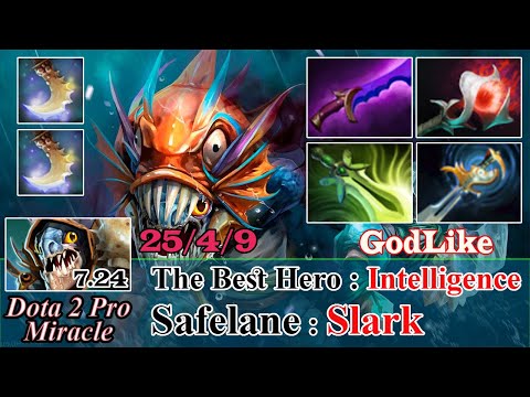 Miracle- Slark Offlane Godlike 25 Kill - Dota 2 Pro Miracle Spotlight Gameplay Patch 7.24 - Dota 2