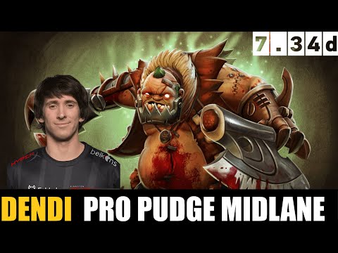 LEGEND IS BACK 🔥 DENDI PLAYING pudge MIDLANE 7.34D - DOTA 2 HIGHEST MMR MATCH #dota2  #dota2gameplay