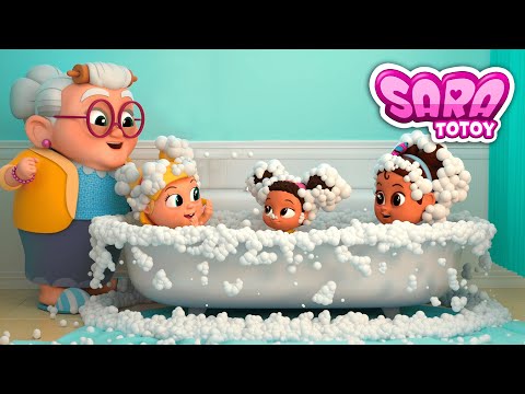 Capa de Desenho Infantil - Banho, Bolhas e Diversão - 19 Minutos de Historinhas da Sara e suas irmãs!!!