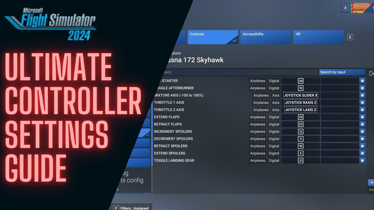 Microsoft Flight Simulator 2024 - COMPREHENSIVE CONTROLS SETTINGS GUIDE - DETAILED WALKTHROUGH