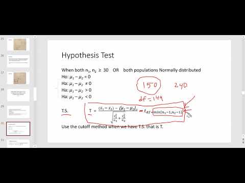 Compare Two Means Independent Samples (part 1)