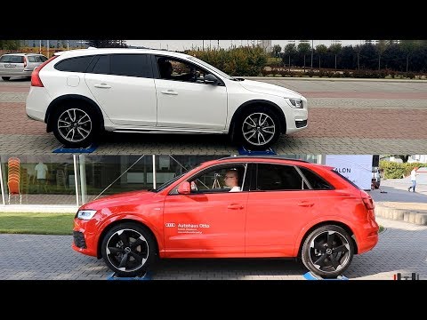 SLIP TEST - Volvo V60 Cross Country AWD vs Audi Q3 Quattro - @4x4.tests.on.rollers