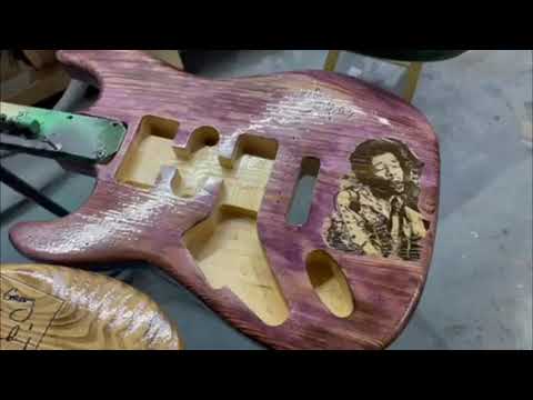 Pistol Guitars Maple left handed neck with maple fretboard Jimi Hendrix green neck only custom 2021 image 5