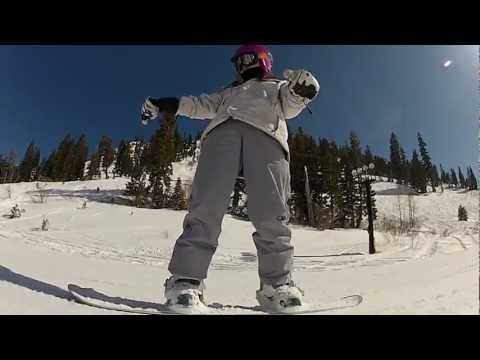 Daizy & Dalius Snowboarding at Squaw