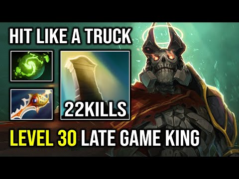 LEVEL 30 Late Game Hyper Carry Rapier + Refresher Wraith King Vs 10K MMR Lina Dota 2