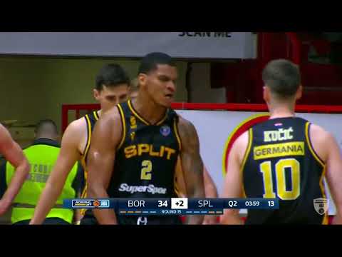 AdmiralBet ABA League 25/26, extended highlights, Round 15: Borac Mozzart - Split (19.1.2026)