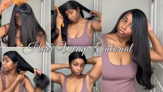How to Wrap Hair: Step by Step Tutorial for Long Waist Length Hair after Silk Press