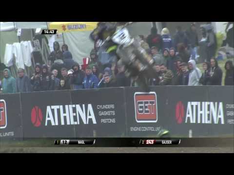 Tim Gajser passes Max Nagl FULLBACK MXGP of Great Britain MXGP race 2 - motocross