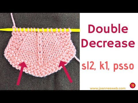 Double Decrease Sl2k1psso Knitting Abbreviations Knitting Decrease