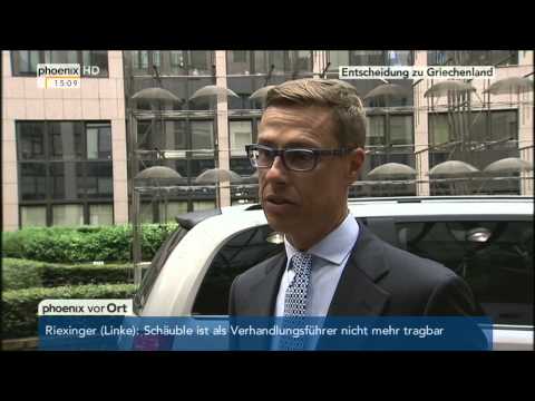 Finanzministertreffen: Statements von Alexander Stubb und Johan van Overtveldt am 13.07.2015