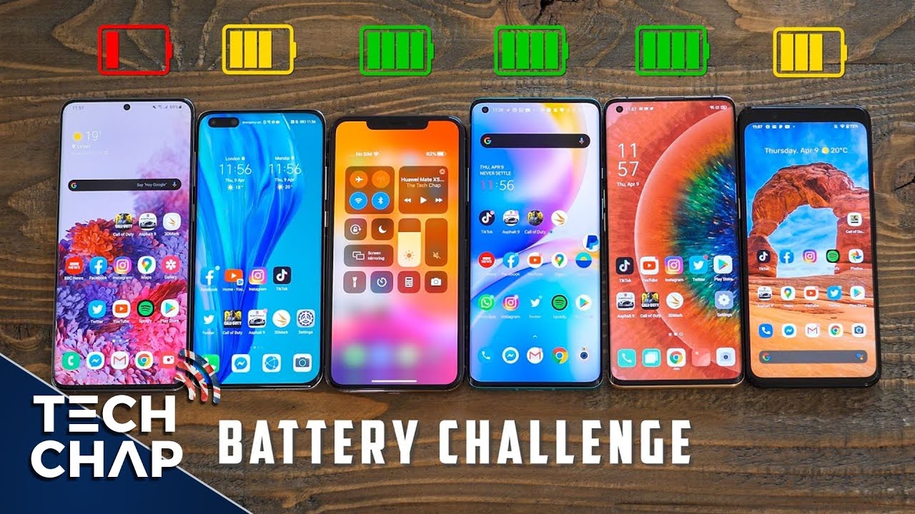 OnePlus 8 Pro vs S20 Ultra vs P40 Pro vs iPhone 11 Pro Max vs Pixel 4 XL BATTERY Test! The Tech Chap