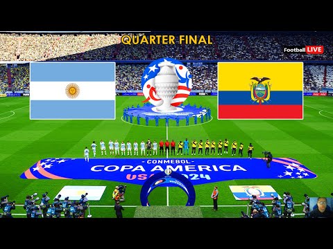 Argentina vs Ecuador - Copa America 2024 USA | Quarter-Final - Full Match | Realistic PES Gameplay