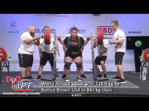 World Record Squat with 318.0 kg by Bonica Brown USA in 84+ kg class