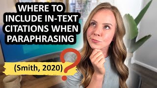 How to include in-text citations when paraphrasing: In-text citations for beginners