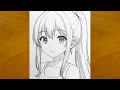 How To Draw Cute Anime Girl Face Easy Anime Drawing Tutorial Anime Girl Sketch Art