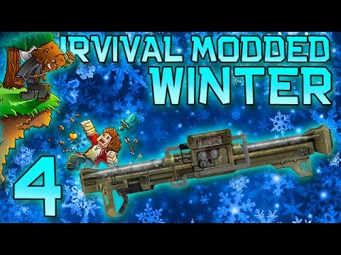 Minecraft: Modded Winter Survival Let's Play w/Mitch! Ep. 4 - SNOWBALL LAUNCHER!