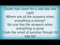 Evergreen Terrace - The Smell Of Summer Lyrics