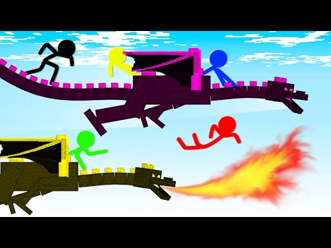 Stickman VS Minecraft: Dragon Race - AVM Shorts Animation