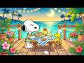 Peaceful Summer Beach Dinner With Snoopy 🐟🌴 Smooth Jazz for Deep Study & Reading 🎶✨