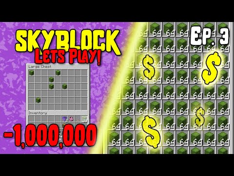 How To Build a CACTUS FARM Minecraft S3 Skyblock Let's Play Episode 3 (Bedrock/Java Server IP)