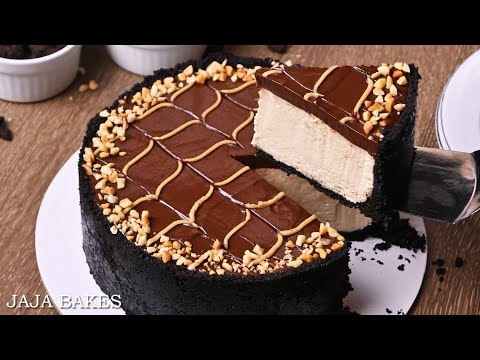 No-Bake Chocolate Peanut Butter Cheesecake With Oreo Crust | Jaja Bakes