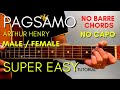 ARTHUR NERY - PAGSAMO CHORDS (EASY GUITAR TUTORIAL) MALE / FEMALE VERSIONS