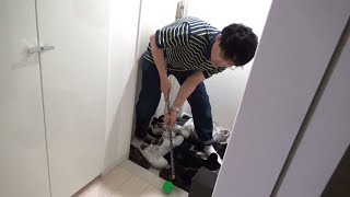 友だちのおうちでゴルフ対決してみた