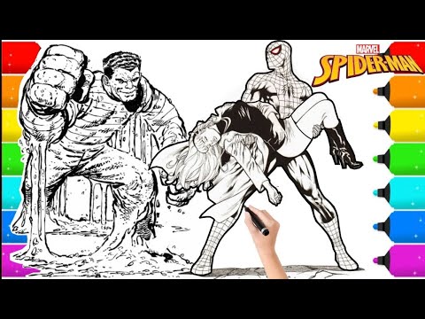 Spider-Man and Sandman coloring pages, drawing and painting | super heroes coloring pages