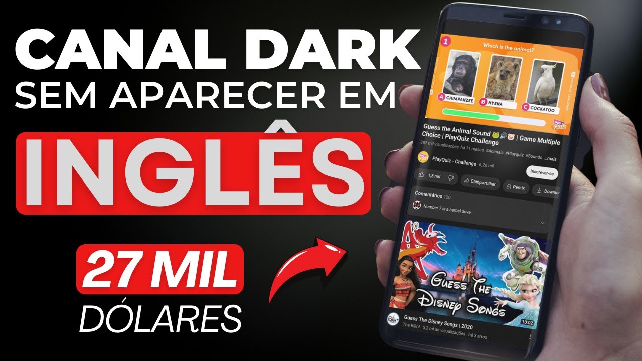 🟥 ISSO É UMA MINA DE DINHEIRO! Canal Dark de QUIZ e DESAFIOS em INGLÊS!