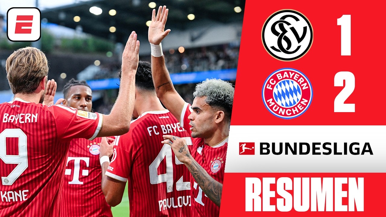 BAYERN MUNICH de LUIS DÍAZ venció al ELVERSBERG gracias al gol de HARRY KANE | Resumen | Bundesliga