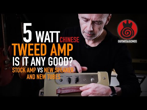 Really FANTASTIC guitar tones. 5 watt tweed tube amp. Stock vs new speaker and tubes.
