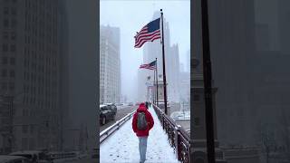 Chicago winter wonderland 🤍☃️🎄🇺🇲 When snow falls, the city turns into a Christmas fairytale✨❤️❄️