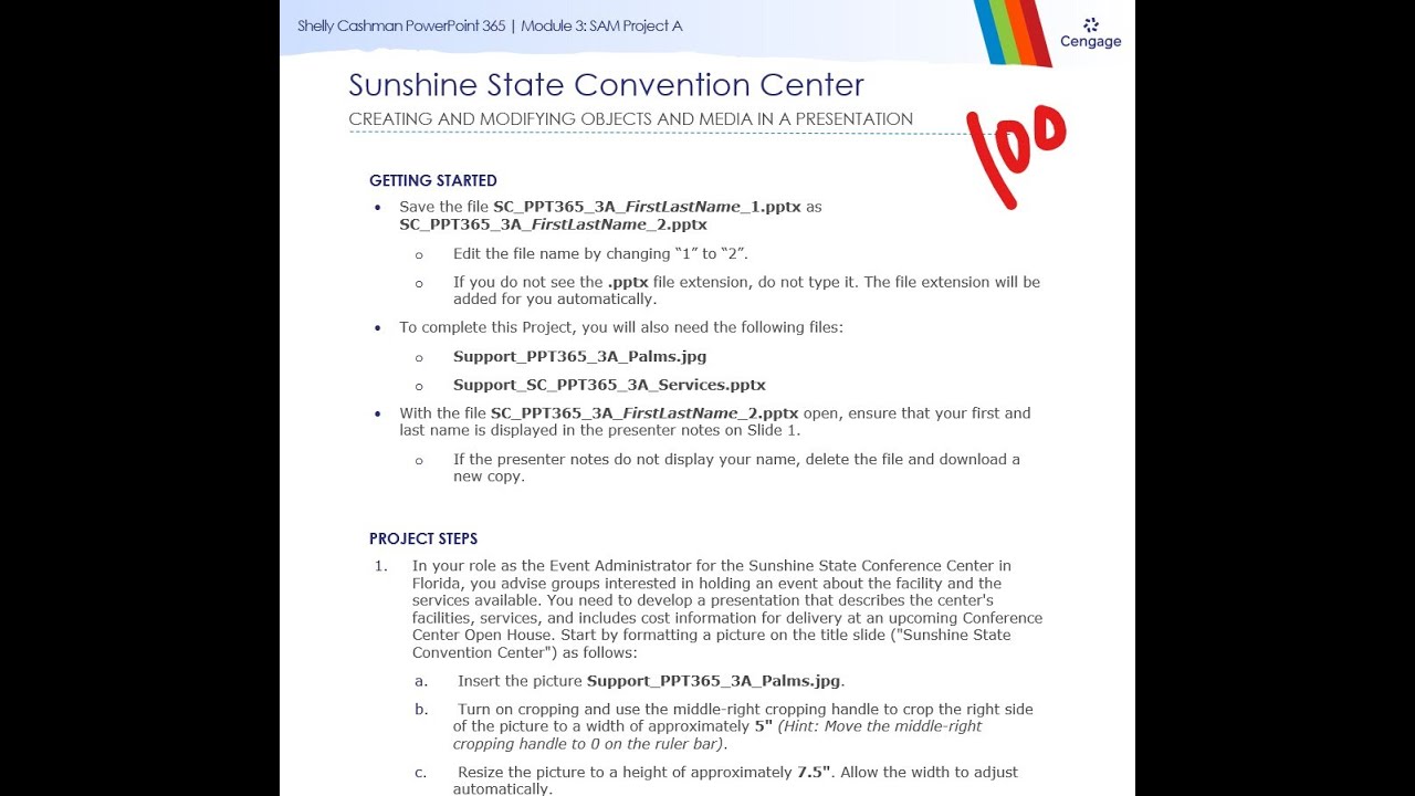 Shelly Cashman PowerPoint 365 | Module 3: SAM Project A