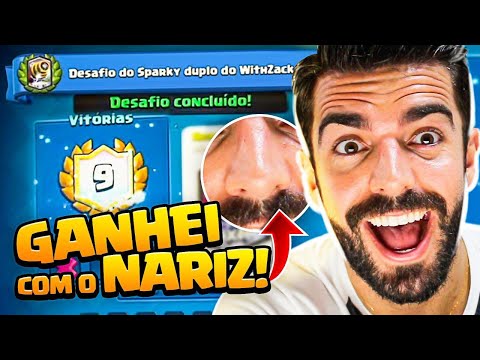 GANHEI O NOVO DESAFIO DO CLASH ROYALE USANDO O NARIZ!