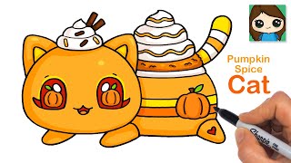 How to Draw Pumpkin Spice Latte Cat 🍁 Aphmau Meemeows