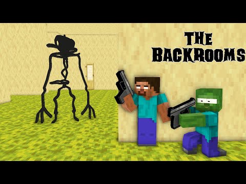 Minecraft, The Back Rooms Challenge + GIRL Rescue - Monster School