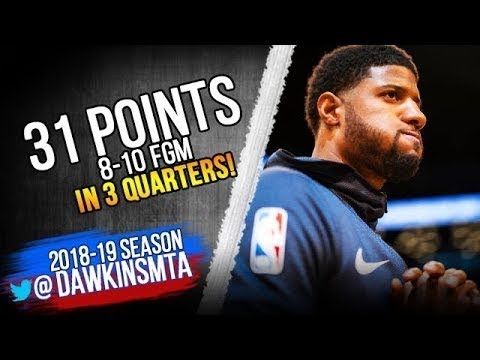 Paul George Full Highlights 2018 12 10 Thunder vs Jazz   31 Pts 8 10 FG in 3 QTRS!  FreeDawkins