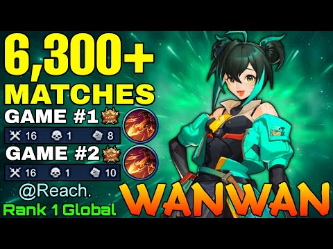 6,300+ Matches Wanwan Double MVP Gameplay - Top 1 Global Wanwan by @Reach. - Mobile Legends