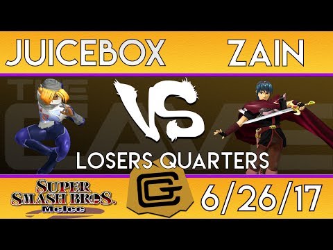 TCG Melee - Zain (Marth) vs Juicebox (Sheik) - Losers Quarters - SSBM 6/26/17