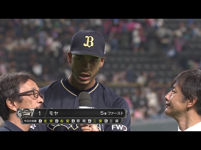 バファローズ・モヤ選手ヒーローインタビュー 2019/8/7 F-B