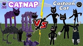 Catnap VS Cartoon Cat [Minecraft] Poppy Playtime Chapter 3 🆚 Trevor Henderson Addon