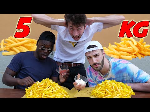 Black VS White - 5KG CHALLENGE FRIES!! 🍟