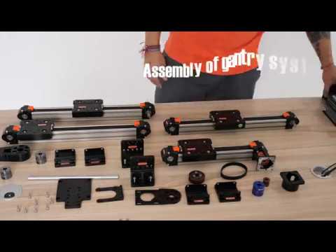 Linear guide rails belt drive assembly gantry system in less than 15 minutes
