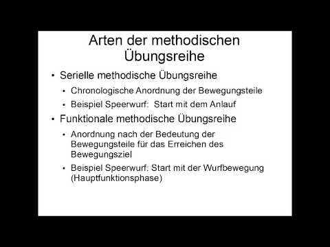 Analyse Methodischer Übungsreihen als Möglichkeit der Vermittlung sportlicher Bewegungen