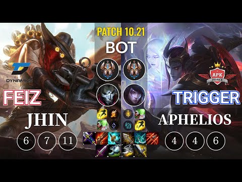 DYN Feiz Jhin vs APK Trigger Aphelios Bot - KR Patch 10.21