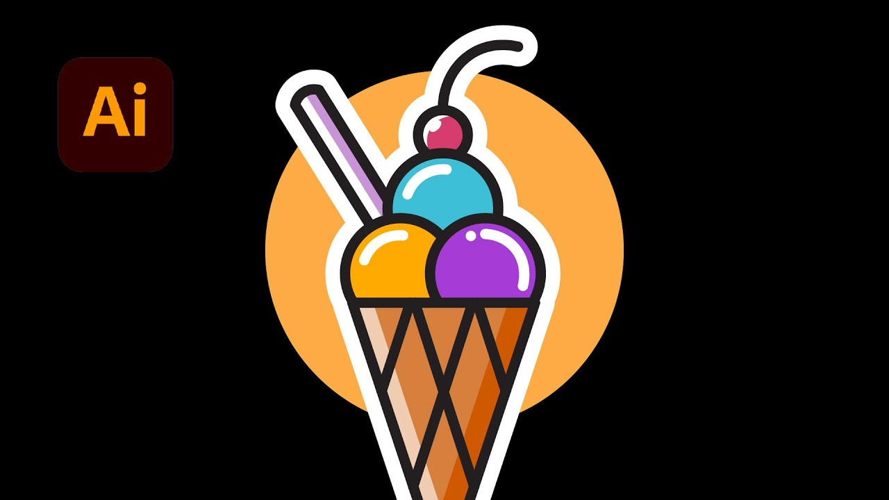 Adobe Illustrator | Make Ice Cream Vector Graphic